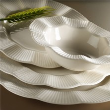 Kütahya Porselen Bone Milena 24 Parça 6 Kişilik Krem Yemek Seti