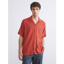 Lc Waikiki Yeni Sezon Regular Fit Resort Yaka Keten Karışımlı Erkek Gömlek