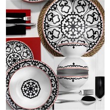 Kütahya Porselen Bone 596612 Desen 24 Parça Yemek Seti