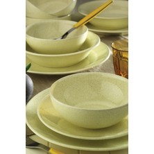 Kütahya Porselen Bone Naturaceram Harlek Granül 24 Parça 6 Kişilik Bej Yemek Seti