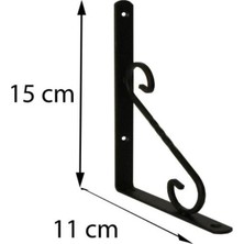 Ferforje Dekoratif Raf Altı Raf Ayağı Bakır 110 x 155 mm