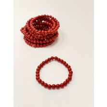 Gemsartdeco Zinobar (Zinober) Doğaltaş Bileklik (6mm)