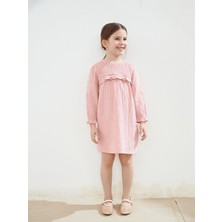 Lc Waikiki Yeni Sezon Bisiklet Yaka Kız Çocuk Müslin Elbise