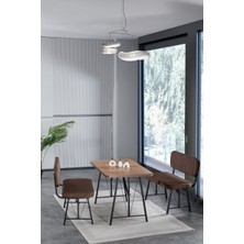 Mygusi Hayat 70X110 Atlantik Mutfak Masası, Mutfak Masası Takımı, Yemek Masası, 2 Benchli - Kahverengi