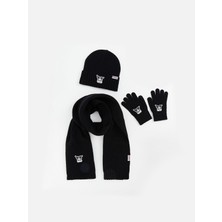 Lc Waikiki Yeni Sezon Kuromi Nakışlı Kız Çocuk Atkı Bere ve Eldiven Seti