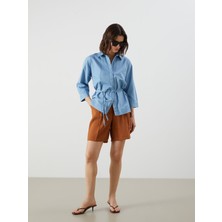Lc Waikiki Yeni Sezon Loose Fit Modal Karışımlı Kadın Pileli Şort
