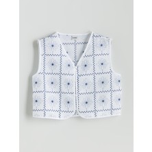 Lc Waikiki Yeni Sezon V Yaka Çiçekli Kız Çocuk Yelek