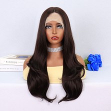 SHC4200 Koyu Kumral Hafif Dalgalı Tül Peruk