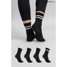 Belinoplus Kadınlar İçin Taban Altı Kaydırmaz Hamile,Dans ve Pİlates çorabı 4 Lü Paket