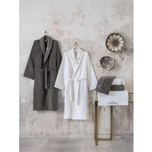 SHC4200 Seta Aile Bornoz Seti Genny Beyaz-Antrasit