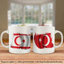Asilmeydan Çift Yön Baskılı Kuzey Kıbrıs Türk Cumhuriyeti - Kktc ve Türkiye Bayrağı Kupa Bardak