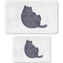 Shop A Way Monnhein Sevimli Tasarımlı Mikrofiber Banyo Paspası, Kaymaz Taban, Makinede Yıkanabilir (70_BPSM, 2'