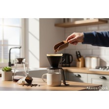 2’li Akasya Ağacı Ölçü Kaşığı 15 cm – El Yapımı Doğal Ahşap Baharat, Kahve, Şeker Ölçü Kaşığı Seti