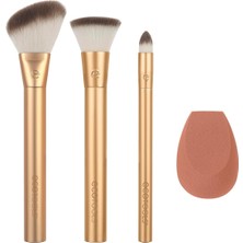 Hype Store Ecotools Değerli Metaller Yüz Karışımı ve Şekillendirici Seti, Makyaj Fırça Seti, Temel Fırçası, Çev