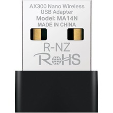 Hype Store Mercusys MA14N | AX300 Mbps Nano USB Wi‑fi 6 Adaptör | Kolay Kurulum | Windows & Linux Uyumlu | Tak‑
