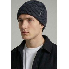 Allunique Unisex Antrasit Yün Kaşmir Karışımlı Bere