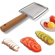 Hype Store Paslanmaz Çelik Silikon Saplı Testere Ağızlı Dilimleyici - Sebze ve Meyve Şekillendirici, Ergonomik,