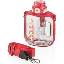 Hype Store Tkk 1000ML Pipetli/pipetsiz Kullanıma Uygun Taşıma Askılı Sızdırmaz Tritan Sport Matara (Pembe)