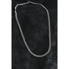 Pazarcan 316L Çelik Klasik Zincir Model Gümüş Renk Erkek Kolye