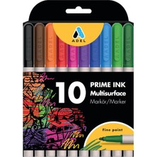 Hype Store Adel Prime Ink Multisurface 10'lu Klasik Markör