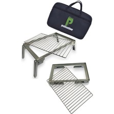 Hype Store Pratikoutdoor Seyyar Telli Katlanır Izgara, Pişirme Standı, Ateş Üstü Izgara Çantalı