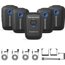 Hype Store Saramonic Blink 500 T4 4 Kişilik Kablosuz Yaka Mikrofon Sistemi, 2,4 Ghz, 328 Ft Menzil, 4 Verici ve