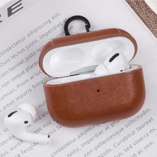 Guleron Airpodss Pro 3 (2025) Uyumlu Lüx Deri Suni Deri Kılıf 360 Koruma+Kanca