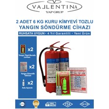 Vallentina 6kg Tozlu Yangın Söndürme Cihazı Ruhsata Uygun Tse-Hyb/ce Belgeli(Talimat-Sehpa-Levha-Askı Aparatlı)