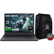 Game Garaj Slayer R7T-5050 C6 Amd Ryzen 7 8840HX 32GB Ram 1tb SSD RTX5050 16" Qhd+ 180Hz IPS Freedos Gaming Laptop