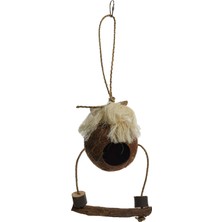 Hype Store 703625 Hindistan Cevizi Şeklinde, Ipli, Ahşap Kuş Oyuncağı