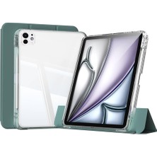 Hype Store 11 Inç M4 2024 ile Uyumlu Kılıf Kalem Bölmeli Şeffaf Ayrılabilir Case A2836 A2837 A3006 Koyu Yeşil