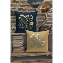 Bertille Home Çift Tarafı Dijital Baskılı  4'lü Kırlent Kılıfı Seti (Panç /punch Nakış Desen Görünümlü)