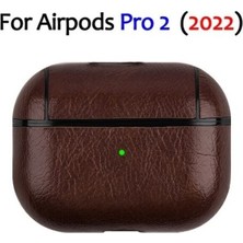 Guleron Airpods Pro (2. Nesil) Lüx Deri Suni Deri Kılıf 360 Koruma