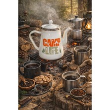 Camp Life Emaye Kahve Demliği 1 Litre Sütlük Ibrik Yağdanlik Kamp Demlik