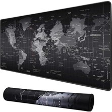Oyuncu Mouse Pad 30x60 3mm Kaymaz Mouse Altlığı Dünya Haritası Görselli