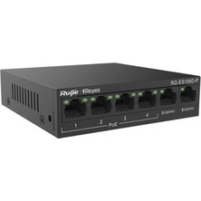 Ruijie-Reyee RG-ES106D-P 4 Port POE+ 10-100-1000 Mbps+2 Port 10-100 Mbps Uplink Switch