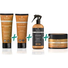 Hype Store Yoon 4'lü Saç Bakım Seti Tuzsuz Şampuan, Saç Spreyi, Saç Maskesi ve Saç Bakım Kremi Besleyici, Onarı