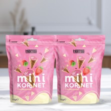 Harras Mini Kornet Çilek Kremalı 75 G x 2 Adet