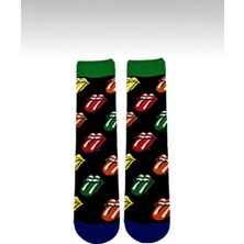 Çorapmatik Dil Desenli Renkli Soket Çorap