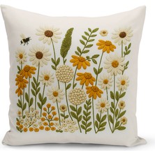 Bertille Home Çift Tarafı Dijital Baskılı Kırlent Kılıfı (Panç /punch Nakış Desen Görünümlü)