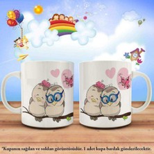 Asilmeydan Ağaç Dalında Oturan Iki Sevimli Kuş Çocuklar Için Hediyelik  Kupa Bardak