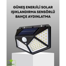 Marsilyan 100 LED Solar Lamba Hareket Algılamalı Bahçe Duvar Dış Mekan Aydınlatma