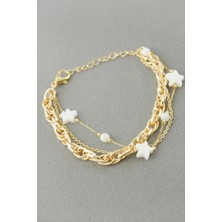 Bijuteri Net Yıldız Zincir Boncuk Bileklik