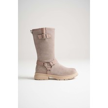 Analin Shoes Kadın Hakiki Deri Aksesuar Detaylı Binici Çizme