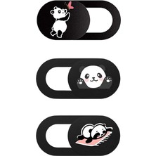 McStorey Kamera Kapatıcı Laptop Tablet Telefon Panda Desenli 3 Lü Set Ultra Ince Gizlilik Aparatı