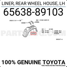 TŞT Toyota Hilux LN85 Arka Çamurluk Davlumbazı Sol 1989-1997  (Oem No:  6563889103)