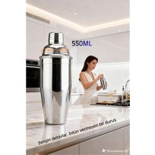 Butik 550 ml Inox Shaker - Kokteyl Karıştırma Kabı  Süzgeçli Bar Shaker Paslanmaz Çelik