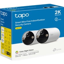Braventa Collection Tapo C410 2-Pack, 2k 3mp, Renkli Gece Görüşü, Şarj Edilebilir, Solar Panel Destekli, IP65, Yerel/bul