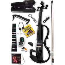 Braventa Collection RCZ-606B Elektro Keman Seti Siyah (Kulaklık Kablo Metod Tuner Yastık)