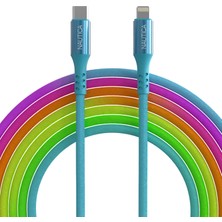Braventa Collection C58 Pd Usb-C To Lightning 20W LED Işıklı Şarj ve Data Kablosu 1.2m Çok Renkli